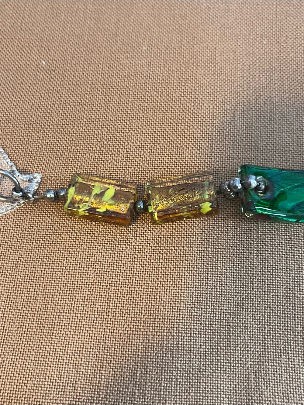 Rectangular Multi Color Glass Bead Bracelet - Picture 2 of 5